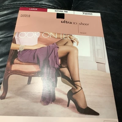 🦵M&S LOOK ON LEGS ultra 3D sheer tights - NATURAL TAN - Image 1 of 4