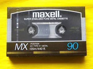 1x MAXELL MX 90 Metal Cassette Tape 1986-1987 + OVP + SEALED + Made in Japan + - Picture 1 of 3