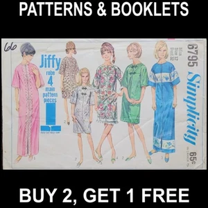 Bata vintage Simplicity Jiffy en patrón de 2 longitudes #6795 talla 12 SIN CORTAR - Imagen 1 de 6