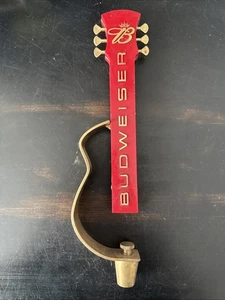 Vintage Budweiser Messing Gitarre Silhouette Bier Zapfhahn Griff 11" - Bild 1 von 7