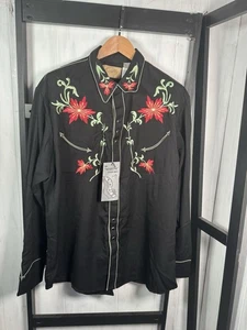 SCULLY schwarzes JERICHO besticktes Rockabilly Cowboy Hemd, Gr. XL, neu mit Etikett - Bild 1 von 7