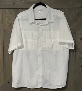 Silver Bait White Short Sleeve Button Up Vented Fishing Shirt Men's size M - Picture 1 of 6