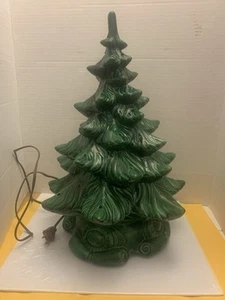 Árbol de Navidad iluminado de cerámica molde atlántico vintage/usado*17" con base, pájaros - Imagen 1 de 9