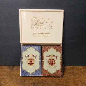 Barajas de cartas dobles vintage de 53 cartas con estuche floral Fancies, Pottsville PA - Imagen 1 de 5