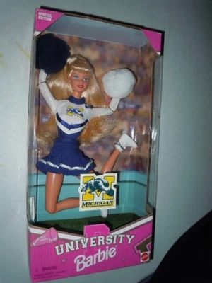 Vintage Michigan University Barbie Special Edition Mattel Doll 1996 NEW SEALED - Image 1 of 4