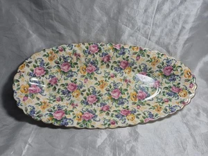 Piatto ovale o cetriolo vintage James Kent Ltd. "Rosalynde" Chintz - Foto 1 di 16