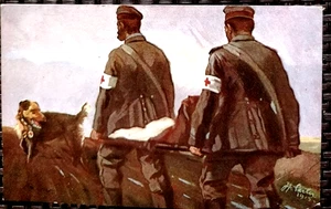 Ambulance Dog at War - German WWI Artist Drawn Postcard AK (1) - Picture 1 of 2