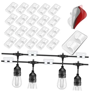 Clips de luz para exteriores: clips - ganchos para luces de cadena para exteriores - 20 transparentes - Imagen 1 de 7