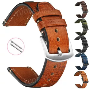 Uhrenarmband Echt Leder Watch Strap Ersatz Armband 18mm 20mm 22mm Quick Release - Bild 1 von 16