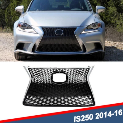 Chrome+Black Front Bumper Upper Lower Grill For 14-16 Lexus IS250 IS350 F Sport Foto 1 de 4