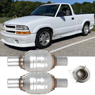 For Chevrolet S10 Pair 2" Catalytic Converter Stainless EPA High Flow w/Shield Foto 1 de 4