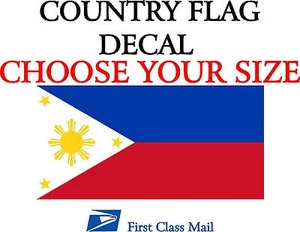 FILIPINO COUNTRY FLAG, STICKER, DECAL 5YR VINYL country Flag of the Philippines  - Bild 1 von 2