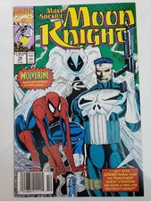 MARC SPECTOR: MOON KNIGHT #19 (1990) PUNISHER! SPIDER-MAN! HTF NEWSSTAND VARIANT