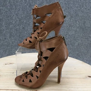 Chinese Laundry Sandals Womens 6 M Lady Day Gladiator Heels Brown Faux Leather - Picture 1 of 16