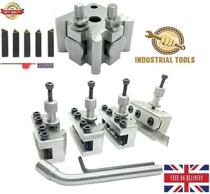 T37 Quick-Change Toolpost Mifords 5 Pc Set & Indexable Carbide Insert lathe tool - Picture 1 of 4