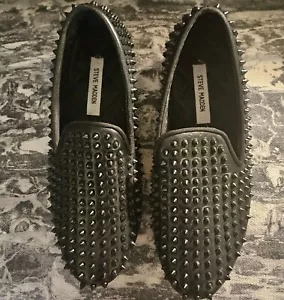 Steve Madden Zapatos Sin Cordones Caviarr Negro Mocasines Para Hombre Talla 9 Tachonado Nuevo Sin Caja - Imagen 1 de 6