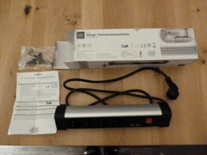 Design Tischsteckdosenleiste (4fach) m. USB-Charger/unbenutzt in geöffneter OVP - Bild 1 von 7