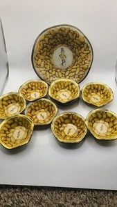 Vintage Mr Peanut Tin Dishes Serving Set Collectible 14 Pieces - Picture 1 of 7
