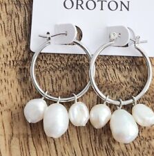 BNWT Oroton Farrah Silver Coloured Earrings/Hoops