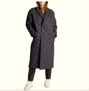 NWT Rebecca Minkoff Black Double Breasted Quilted Long Line Coat M NWT - Picture 1 of 9