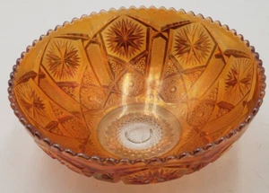 Imperial Star and File Marigold Carnival Glass Bowl Vintage 6.5" X 3" CL - Picture 1 of 5