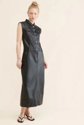 Free People Danni Vegan Leather Midi Dress Size XS. B34 - Image 1 of 4