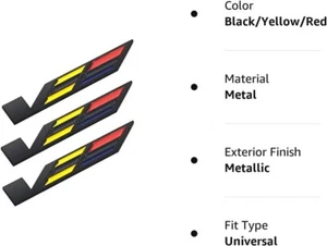 USA- 3x Black V Car Body Trunk Sticker Badge Emblem For ATS CTS SRX XTS Escalade - Picture 1 of 1