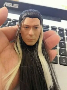 1/6 Louis Koo chinesische antike männliche Kopfskulptur mit langen Haaren passt 12 Zoll Körperspielzeug # - Bild 1 von 6