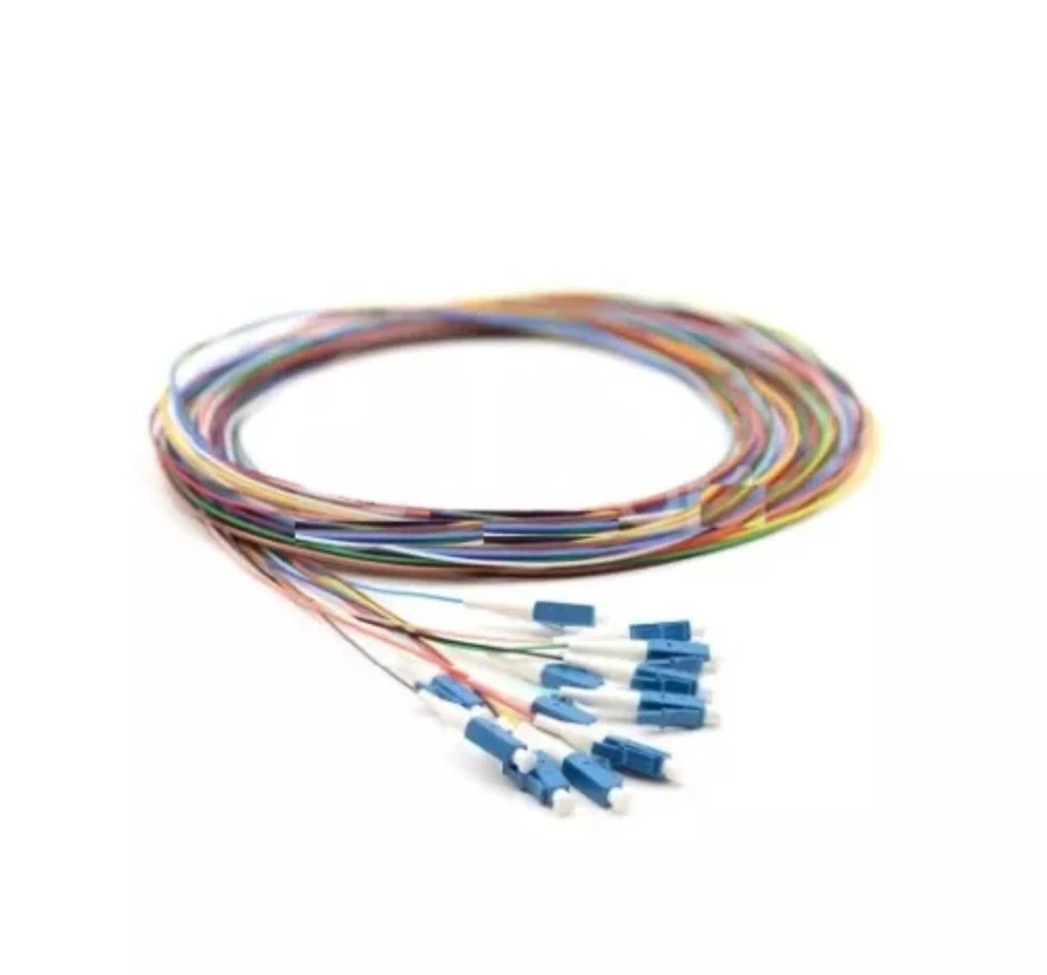 1M 12 Fibers LC/UPC Single-Mode Color-Coded Fiber Optic Pigtail,Unjacketed -9430 - Image 1 of 1