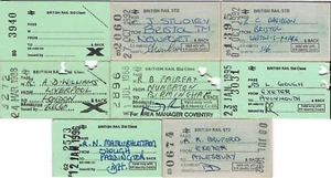 8x Railway Tickets BR Standard Class Free Pass Bristol Exeter etc Edmondson TX64 - Picture 1 of 1