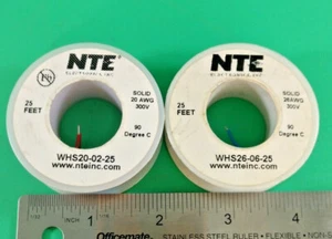 (2 SPOOLS) NTE BRAND WHS26-06-25 & WHS20-02-25 HOOK UP WIRE - Imagen 1 de 3