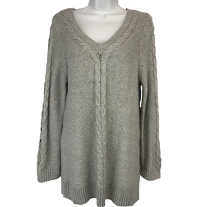 Maurices Women's Medium Gray V Neck Sweater Slitted Sleeve New M - Picture 1 of 12