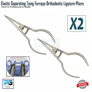 Dental Ortho Separator Placing Circle Elastic Ligature Ties Forceps Pliers X2 - Picture 1 of 11