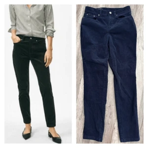 Brooks Brothers Navy Blue Corduroy Straight leg pants Size 4 Slim Fit Hi Rise - Picture 1 of 8