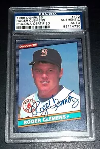 Autógrafo certificado ADN PSA Roger Clemens Auto 1986 Donruss Roger Clemens firmado - Imagen 1 de 5