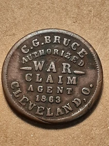 1863 CWT C.G. AGENTE AUTORIZADO DE RECLAMOS DE GUERRA BRUCE CLEVELAND O. - Imagen 1 de 2