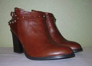 WOMENS SHOES COGNAC BROWN GUESS ANKLE BOOTIES SHOOTIES US 8.5 M EUR 38.5 39 39.5 - Picture 1 of 11
