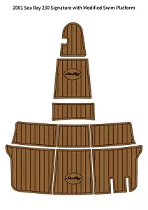 2001 Sea Ray 230 Signature Modified Swim Platform Pad Boat EVA Teak Floor Mat - Bild 1 von 16