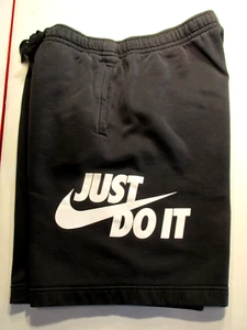 NIKE Pantaloncini Felpa Atletica Uomo Large Nero Grande Logo 'JUST DO IT' Swish Retrò - Foto 1 di 17