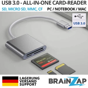 USB 3.0 Kartenleser Alu Card Reader Kartenlesegerät A-i-O Micro SD SDHC CF MMC - Afbeelding 1 van 5
