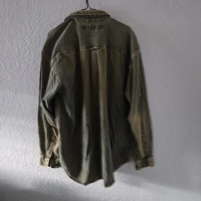 Camisa vaquera acolchada delantera con botones lavados a la piedra azul ancla Y2K de colección talla XL Foto 1 de 4