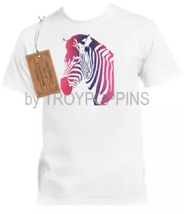 1-CAMISETA IMPRESA PARA HOMBRE RAINBOW GRÁFICA CEBRA ZOO ANIMAL AFRICANO SAFARI VIDA SILVESTRE - Imagen 1 de 3