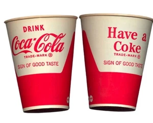 Vintage Cola Tassen Coca-Cola 50er Jahre unbenutzt Original Verkäufer Muster Werbung - Bild 1 von 1