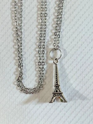 "Collar Colgante Torre Eiffel 20"" Plata Joyería de Moda París Francés NUEVO Foto 1 de 4