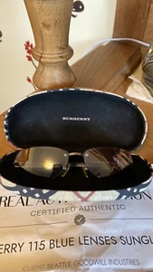 Authenticated Burberry 115 blue lens sunglasses - Picture 1 of 17