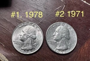 Quarters ERRORS Filled In D Mint Mark 1971 Strike Thru FILLED & Non Pressed - Picture 1 of 6