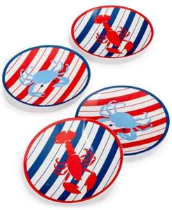 Martha Stewart Collection Grilling Melamine Appetizer Plates, Set of 4, NWT - Picture 1 of 2