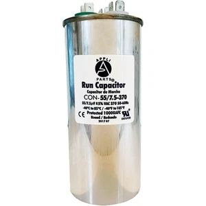Appli Parts Dual Run Capacitor for ac 55+7.5 Mfd uF (microfarads) 370VAC CBB65 R - Picture 1 of 8