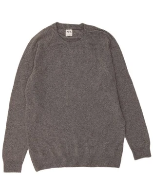 ZARA Mens Crew Neck Jumper Sweater XL Grey Wool DB10 - Image 1 of 3
