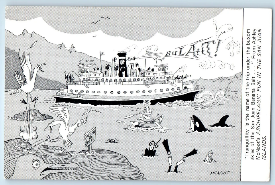 c1940 Postcard Tranquility Buxom Skies San Juan Banana Belt Archipelagic Island - Image 1 of 2